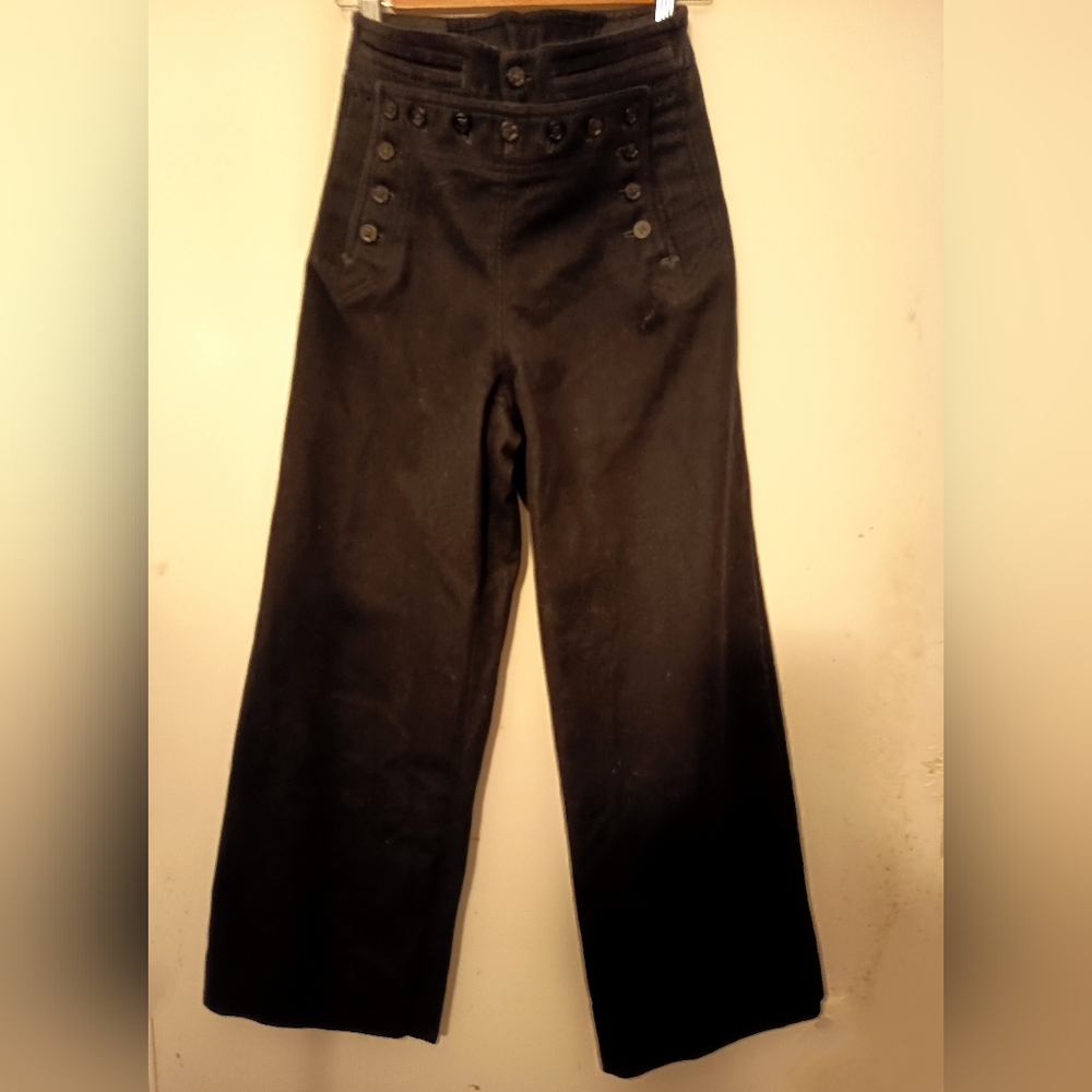 Vintage WWII Uniform Pants US Navy Sailor Flannel Wool BELL BOTTOM military  Exc